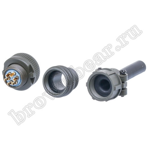 Разъём промышленный круглый MIL-5015 серии MS 6 контактов, гнездо на кабель фото 6