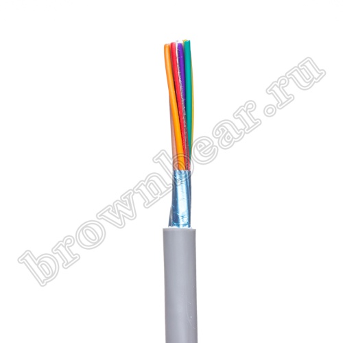 Кабель сигнальный коммуникационный 9 проводов, 24AWG, бухта 50м, экранированный, серый SIN YU фото 2