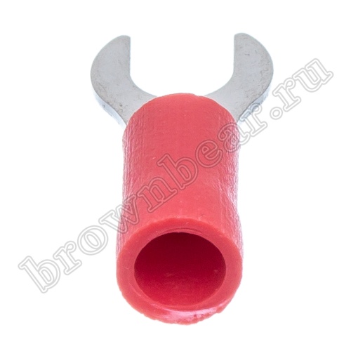 Клемма вилочная обжимная тип "U" 4.3 мм на провод 0.5 - 1.5 мм². круглая, изолированная, кратно 100шт. TYRI-1.25-4 фото 2