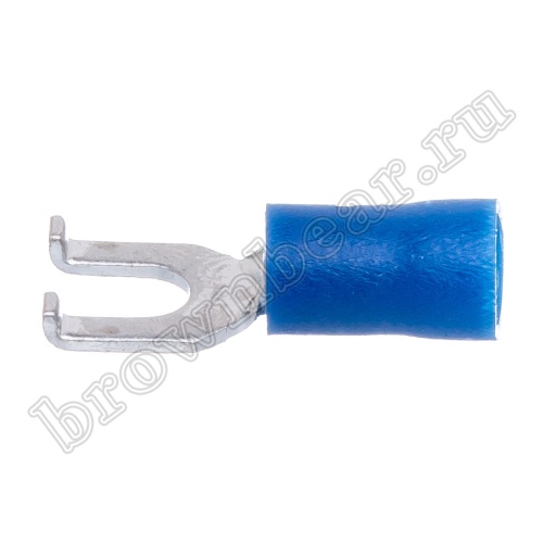 Клемма вилочная обжимная тип "U" 3.7 мм на провод 1.5 - 2.5 мм² с фланцем, изолированная, кратно 100шт. TYFI-2-3 фото 2
