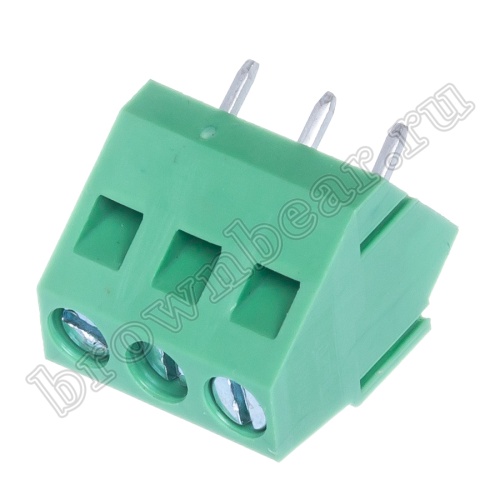 Клеммник винтовой на плату, 3 контакта, 5.0 мм, угловой, 60 градусов TB-03BL
