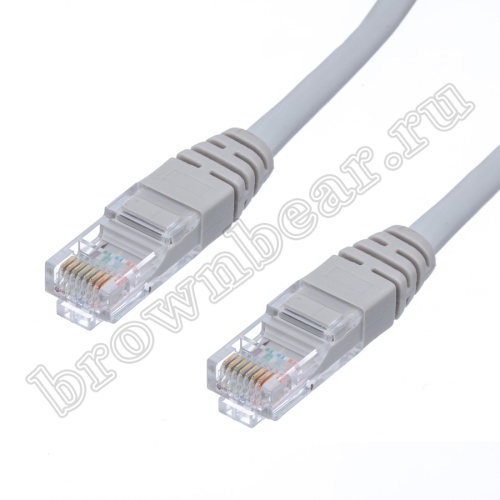Патч-корд UTP RJ-45, категория 6, литой, 2 метра, серый  фото 2