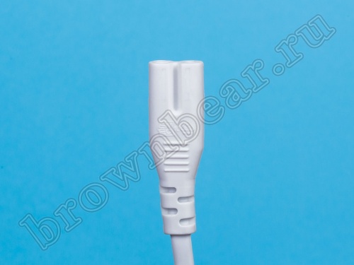 Кабель (шнур) питания 220В CEE7/16 - C7, для аудиотехники, белый, 2.5А, 1,8м фото 6