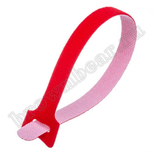 Стяжка (хомут) на липучке 310х16 мм, многоразовая, красная, упаковка 20 шт. MGT-310RD