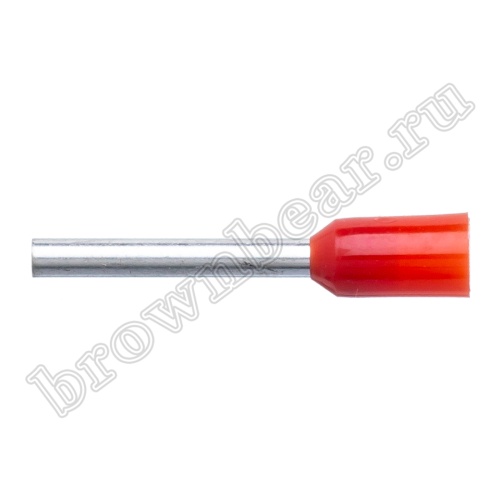Кабельный наконечник штыревой втулочный изолированный НШВИ 12 мм, под опрессовку на провод 1.0 мм², упаковка 100шт. TIC-1.0-12 фото 2