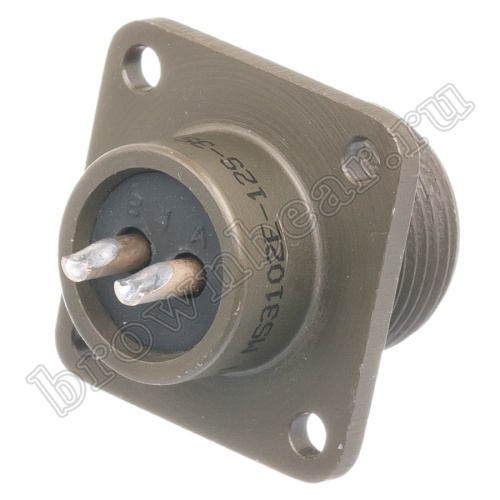 Разъём Amphenol серии MS, 2 контакта, розетка на блок, тип 12S, резьбовой MS3102E-12S-3S фото 4