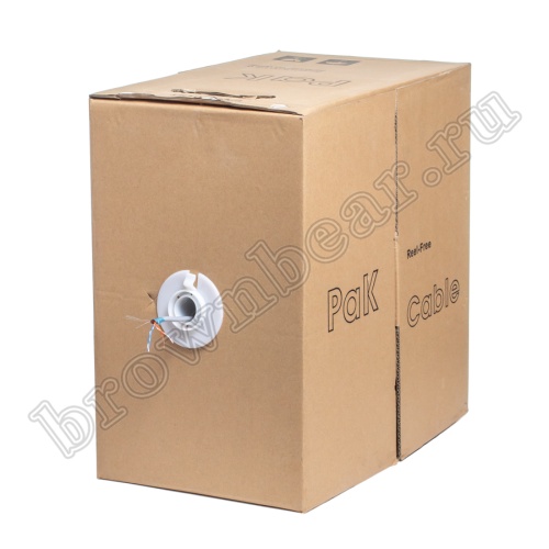 Кабель Витая пара, 2 пары, медный, 5 категория, многожильный, экранированный, серый, бухта 305м  фото 3