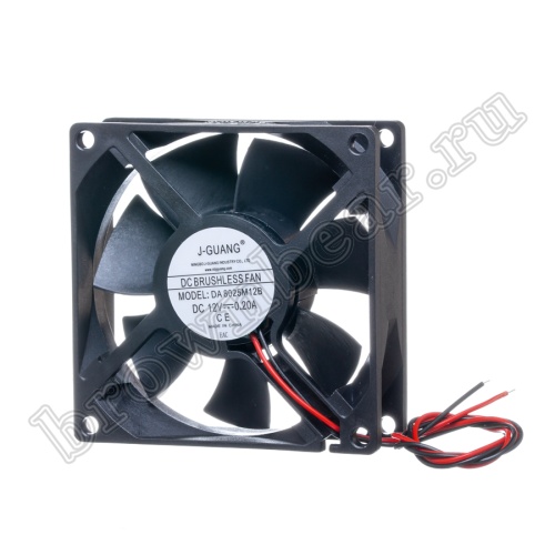 Вентилятор для корпуса 80х80х25, DC 12В, 0.20А, подшипник качения DAC8025M12B фото 5