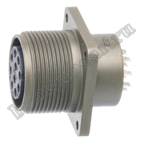 Разъём Amphenol серии MS, 10 контактов, розетка на блок, тип 18, резьбовой MS3102E-18-1S фото 3
