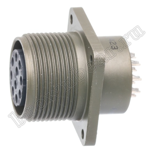 Разъём Amphenol серии MS, 10 контактов, розетка на блок, тип 18, резьбовой MS3102E-18-1S фото 2