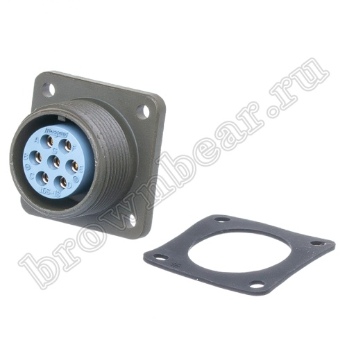 Разъём промышленный круглый MIL-5015 серии MS  7 контактов, гнездо на блок