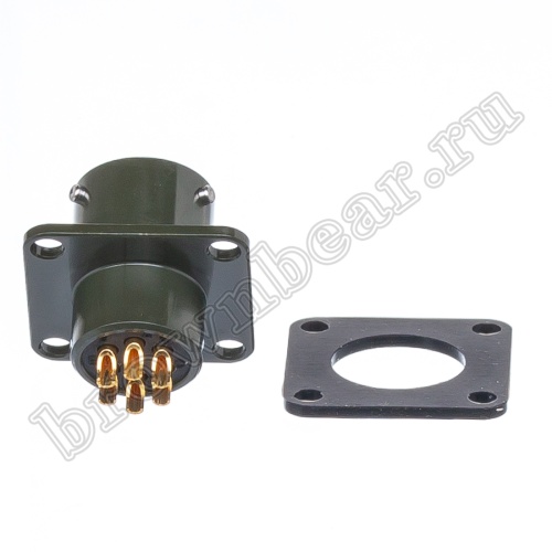 Разъём промышленный байонет MIL-26482 Series I серии HVMS  6 контактов, гнездо на блок фото 3