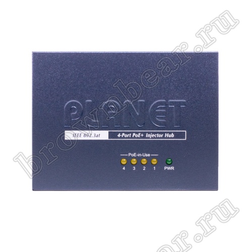 HPOE-460 PoE инжектор Planet 4 порта 10/100/1000Мб/с, IEEE 802.3at, 120Ватт фото 2
