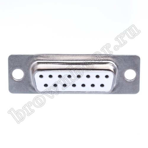Разъем D-SUB  15 контактов, гнездо на кабель, пайка, тип 2 DB-15F фото 2
