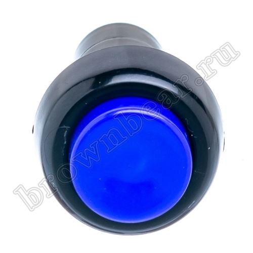 Кнопка без фиксации, круглая на блок, НР, 220В, синяя PSW-6M-BL фото 6