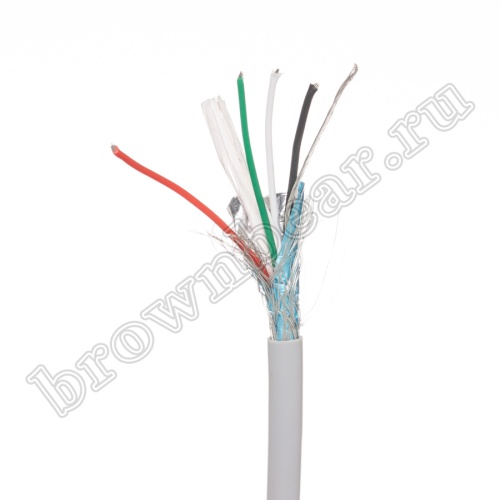 Кабель сигнальный USB 4 провода, бухта 50 м, серый (без витья) 