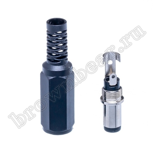 Разъем питания DC штекер 2.1 х 5.5мм, на кабель c амортизатором DJK-11A фото 2