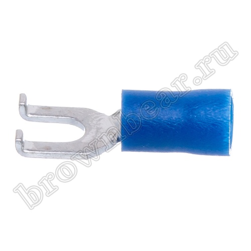 Клемма вилочная обжимная тип "U" 3.7 мм на провод 1.5 - 2.5 мм² с фланцем, изолированная, кратно 100шт. TYFI-2-3 фото 3