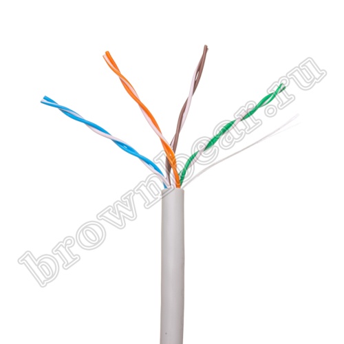 Кабель Витая пара, 4 пары, медный, 5е категория, серый, PCnet, бухта 305м PCnet