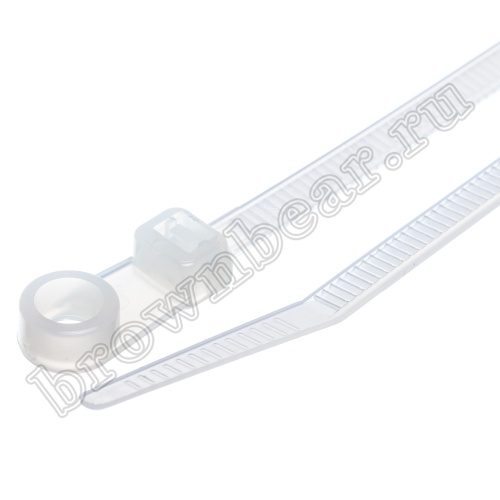 Стяжка (хомут) нейлоновая 205 x 4.2 мм с крепежным отверстием, белая, упаковка 100 шт. TCV-205 фото 5
