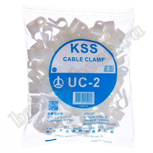Скоба нейлоновая крепежная для кабеля, d 9.5 мм,  уп.100 шт. CCUC-2 фото 6