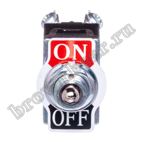 Тумблер двухполюсный, 4 контакта (on-off), на панель, с гайкой, DPDT T021B фото 3