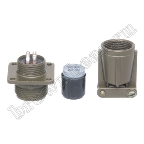 Разъём Amphenol серии MS  4 контакта, вилка на кабель, тип 14S, наружная резьба, крепление на панель MS3100E-14S-2P фото 6