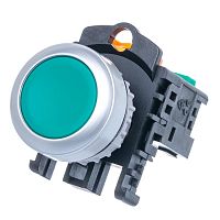 Кнопка управления плоская, без фиксации, d 30 мм, НР, зеленая TN2BFG-1A