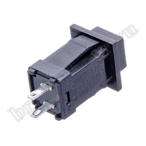 Кнопка c фиксацией, квадратная на блок крепление защелка, НР, 220В, черная PSW-9BB фото 4