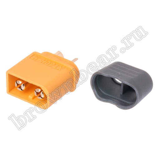 Разъем питания XT60 для АКБ, 2 контакта, штекер на кабель с кожухом XT60H-M.G.Y фото 10