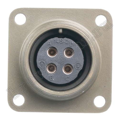 Разъём Amphenol серии MS, 4 контакта, розетка на блок, тип 14S, резьбовой MS3102E-14S-2S фото 5