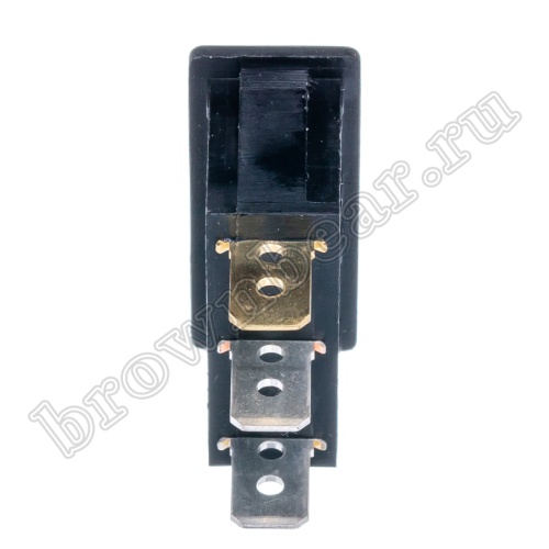 Выключатель клавишный (рокерный) 220В, 3 контакта (on-off), 30х11мм, с подсветкой, красный SWR-51/L фото 2