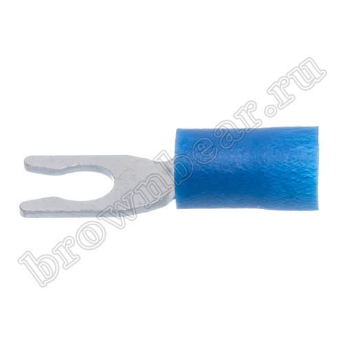 Клемма вилочная обжимная тип "U" 3.7 мм на провод 1.5 - 2.5 мм² с защелкой, изолированная, кратно 100шт. TYLI-2-3 фото 6