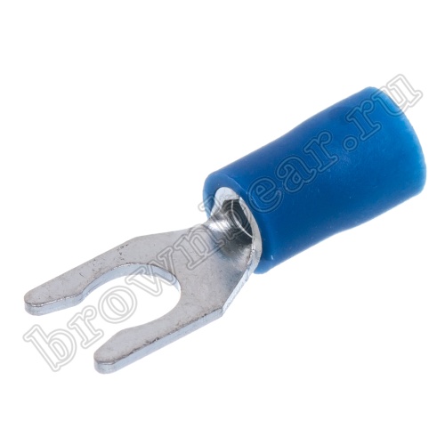 Клемма вилочная обжимная тип "U" 4.3 мм на провод 1.5 - 2.5 мм² с защелкой, изолированная, кратно 100шт. TYLI-2-4