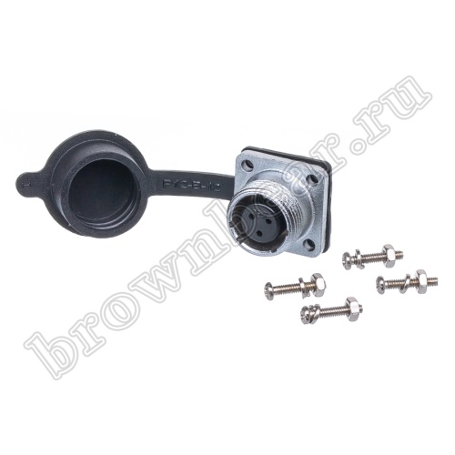 Разъём М14 3 контакта розетка на блок, квадратный фланец фото 7