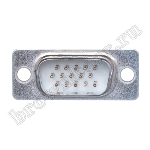 Разъем D-SUB 15 контактов высокой плотности, вилка на кабель, пайка DHS-15M фото 3