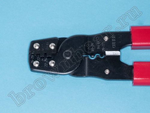 Пресс-клещи (кримпер) для обжима неизолированных клемм и контактов на провод 10-22 AWG HT-202B фото 3