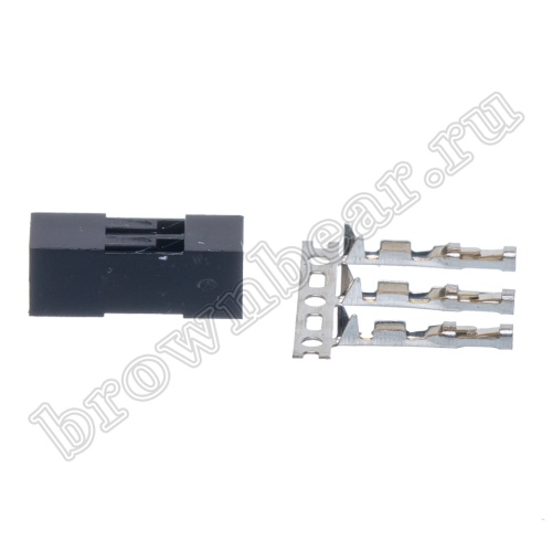 Разъем 2х2 гнездо на кабель, шаг 2.54мм, с контактами фото 3