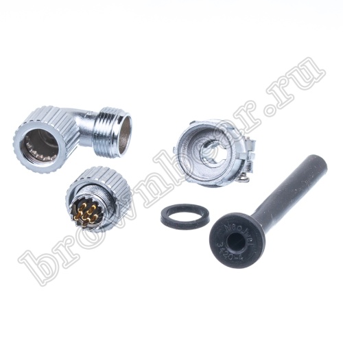 Разъём М14 6 контактов вилка на кабель, прямой угол фото 6