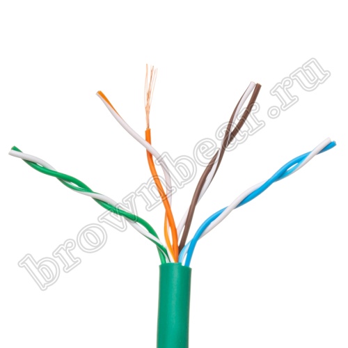 Кабель Витая пара, 4 пары, медный, 5е категория, многожильный, зеленый, PCnet, бухта 300м PCnet фото 7