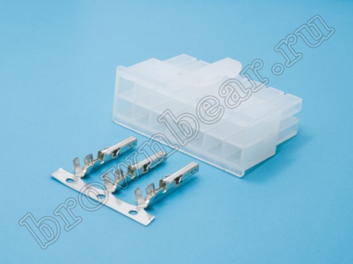 Разъем питания Mini-Fit 14 контактов, гнездо на кабель, шаг 4,2мм MF-14F/2 фото 3