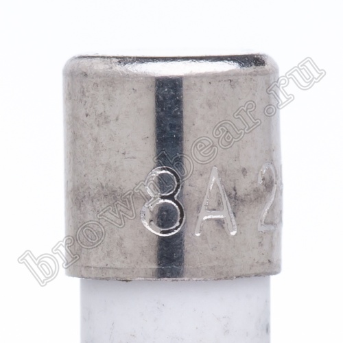 Предохранитель 5х20 мм, цилиндрический, керамический, с задержкой, 8А/250В (GDA) фото 3