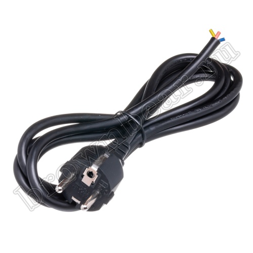 Кабель (шнур) питания 220В IEC320, CEE7/7, с вилкой на одном конце, черный, 10A (3x0.75мм²), 1.8 метра