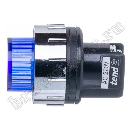 Лампа неоновая индикаторная 220В, d 25 мм, голубая фото 6