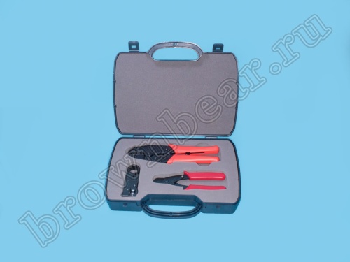 Набор инструмента для монтажа ВЧ разъемов на коаксиальный кабель RG-58,59,62, 3 предмета HT-3014