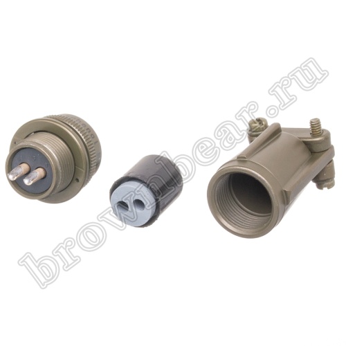 Разъём Amphenol серии MS, 2 контакта, розетка на кабель, тип 10SL, резьбовой MS3106E-10SL-4S фото 2