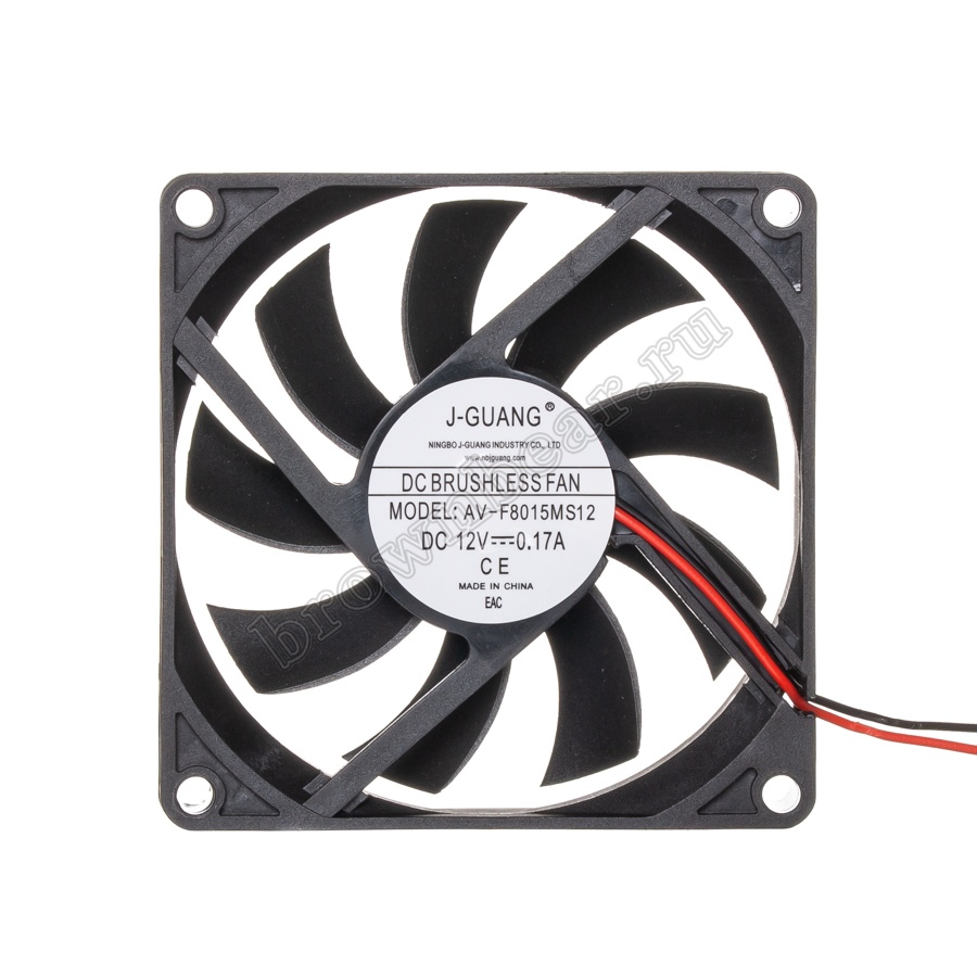 Вентилятор для корпуса 80х80х15, DC 12В, 0.17А, подшипник