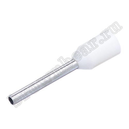 Кабельный наконечник штыревой втулочный изолированный НШВИ 10 мм, под опрессовку на провод 0.5 мм², упаковка 100шт. TIC-0.5-10