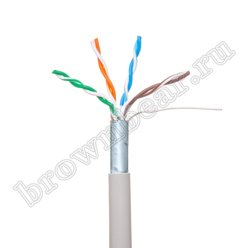 Кабель Витая пара, 4 пары, медный, 5е категория, экранированный, серый, PCnet, бухта 305м  PCnet