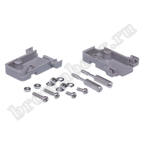 Корпус разъема D-SUB  9 контактов, выход кабеля 45 градусов, серый DP-9CR-45 фото 2